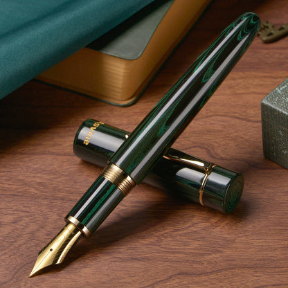 Green Ebonite Fountain Pen Extra Fine Nib