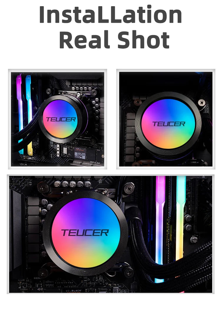 240mm RGB CPU Liquid Cooler with White Dual Fans