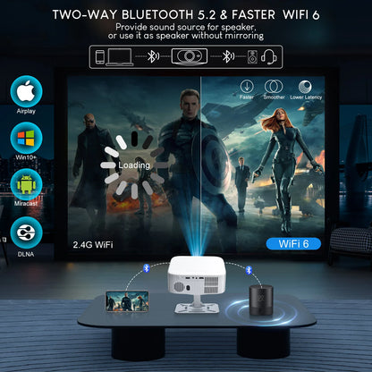 Native 1080p Projector with Holder Electronic Focus and Auto Correction