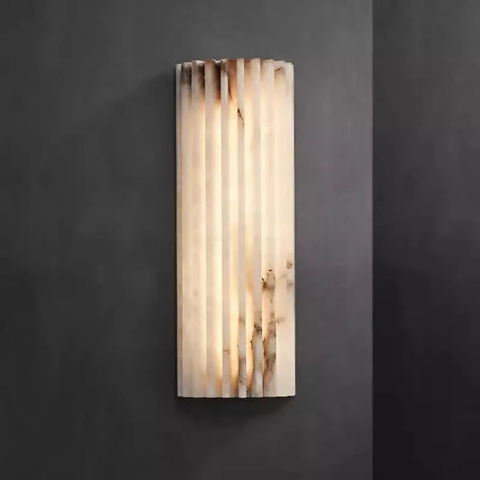 Modern 45cm Natural Marble LED Wall Sconce Warm Glow