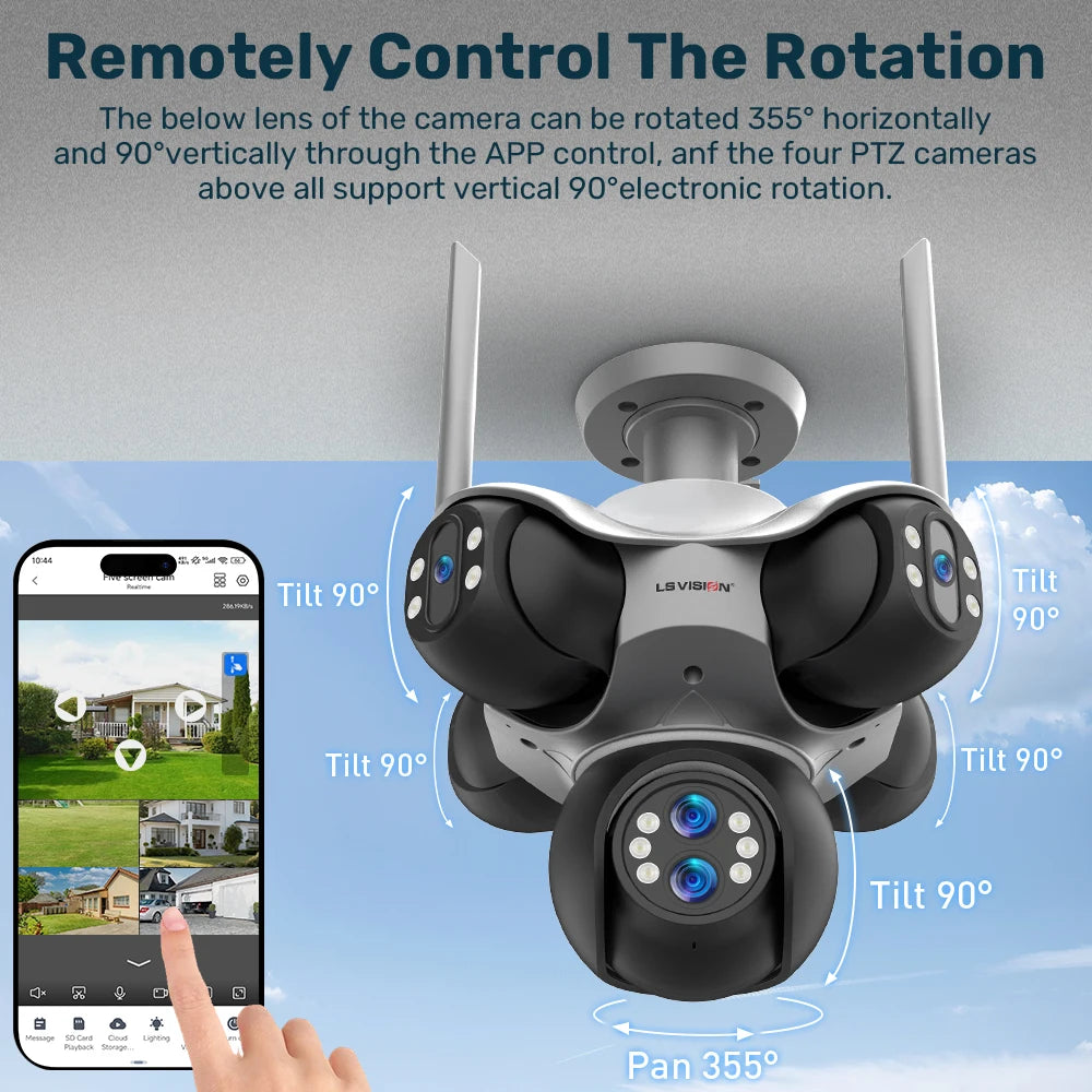 5 Screen Waterproof CCTV Camera Auto Tracking 128GB