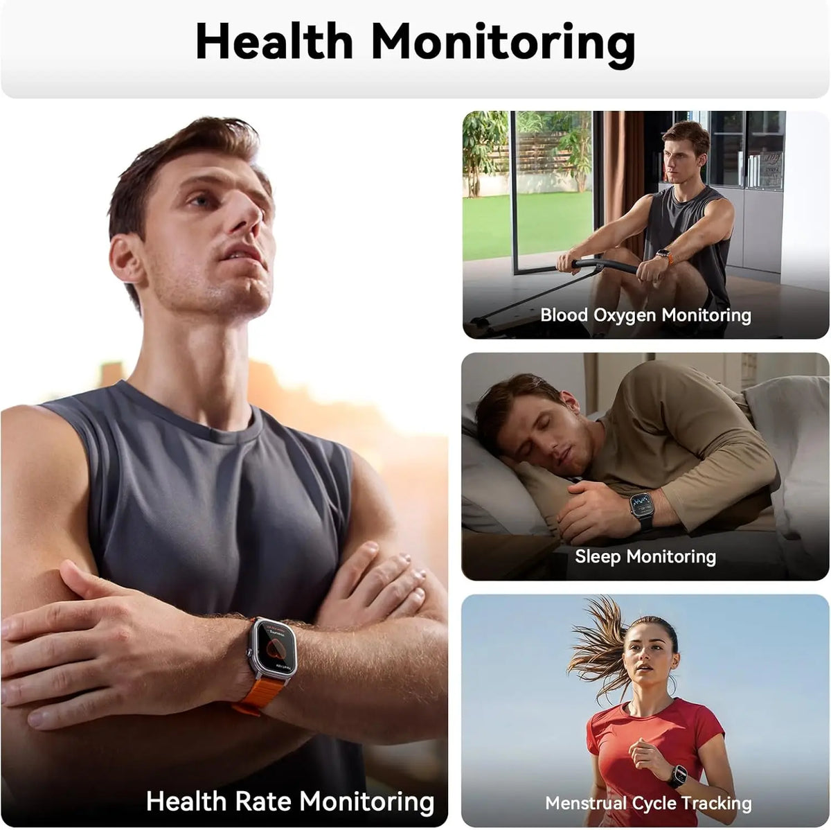 Waterproof Bluetooth Smartwatch with Fitness Monitoring Black