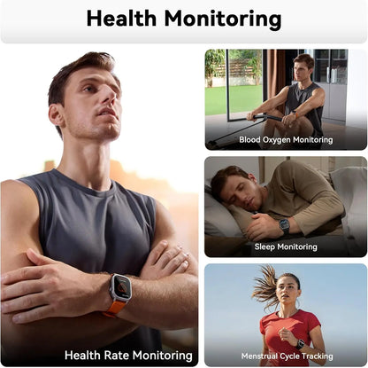 Waterproof Bluetooth Smartwatch with Fitness Monitoring Black