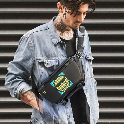 Portable LED Daypack with Pixel Display and Large Storage