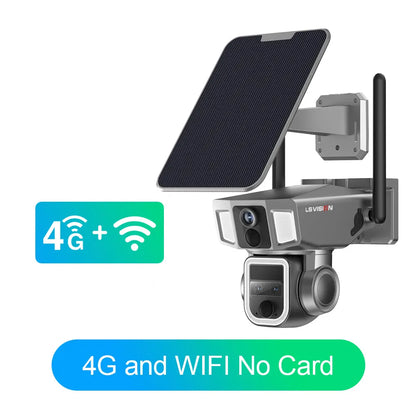 4G Solar Powered 4K Outdoor Security Camera Dual Screen