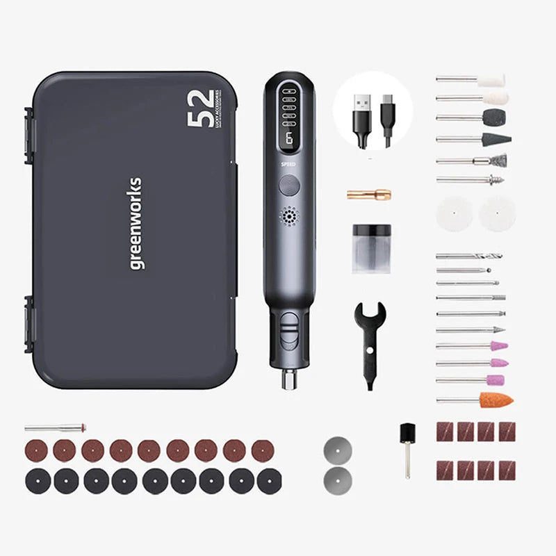Cordless 80W Mini Grinder with 52 Accessories and USB Charging