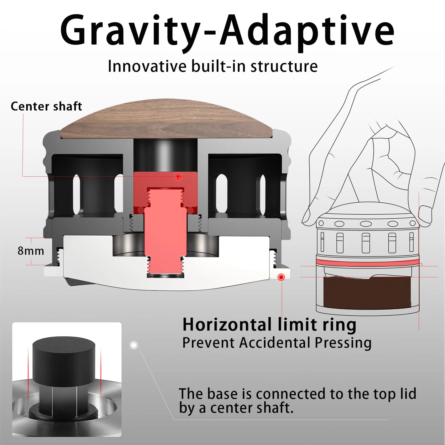 Gravity Espresso Distributor 53.35mm with Cyclone Base