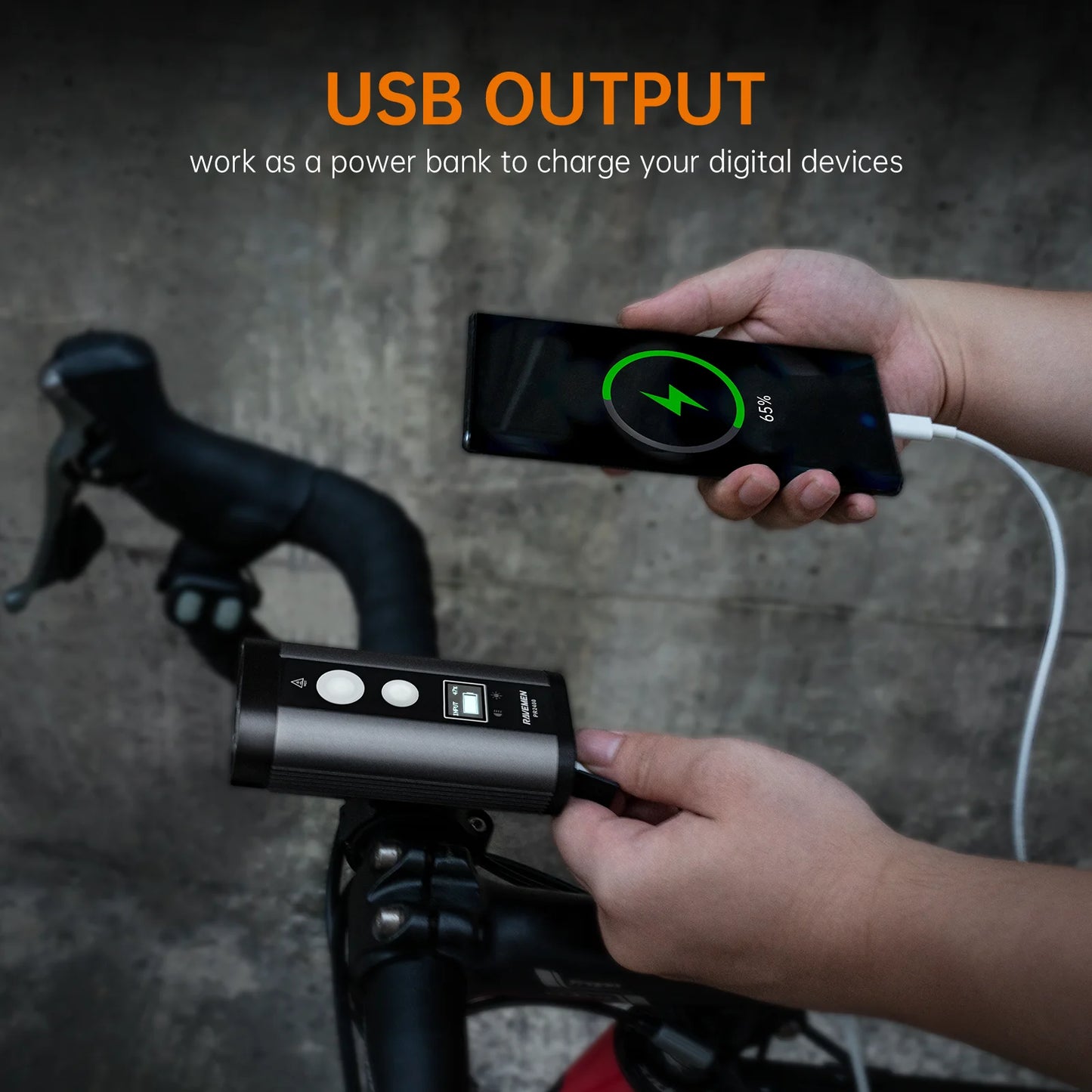 Waterproof Bicycle Headlight 8000mAh with Wireless Remote