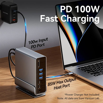 USB C Docking Station with Dual 4K HDMI and DP