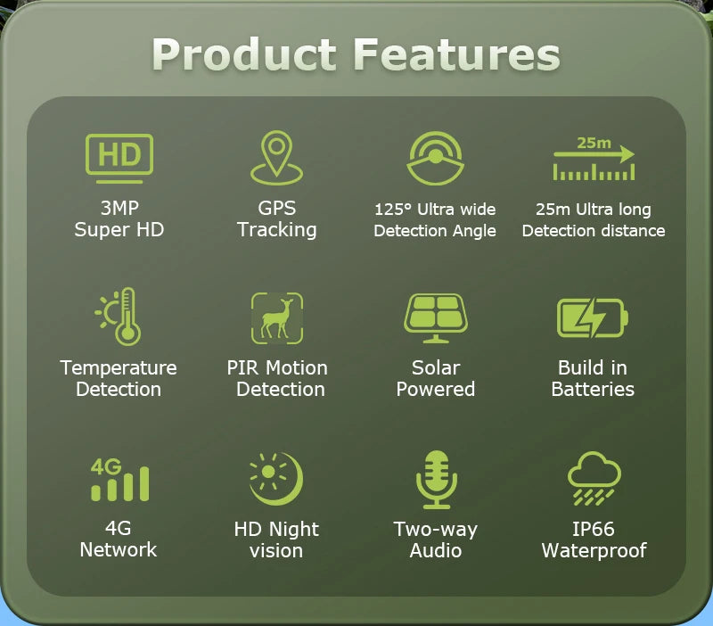 4G Trail Camera Wildlife Camera with PIR Night Vision