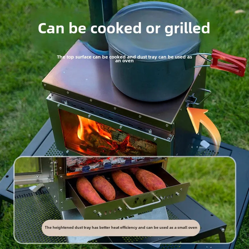 Portable Firewood Heating Stove for Outdoor Camping