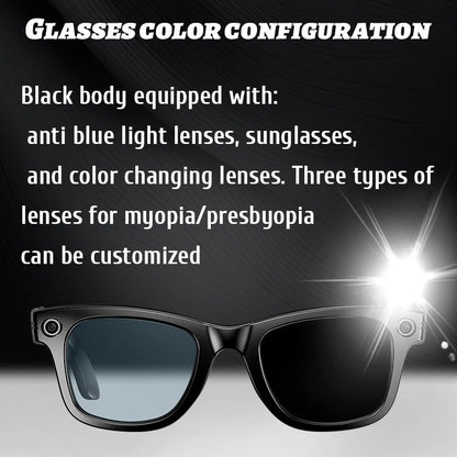 Rechargeable Smart Sunglasses with UV Protection and Photochromic Lenses