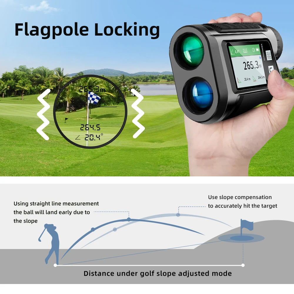 600m Golf Laser Rangefinder with Slope & Pin Lock