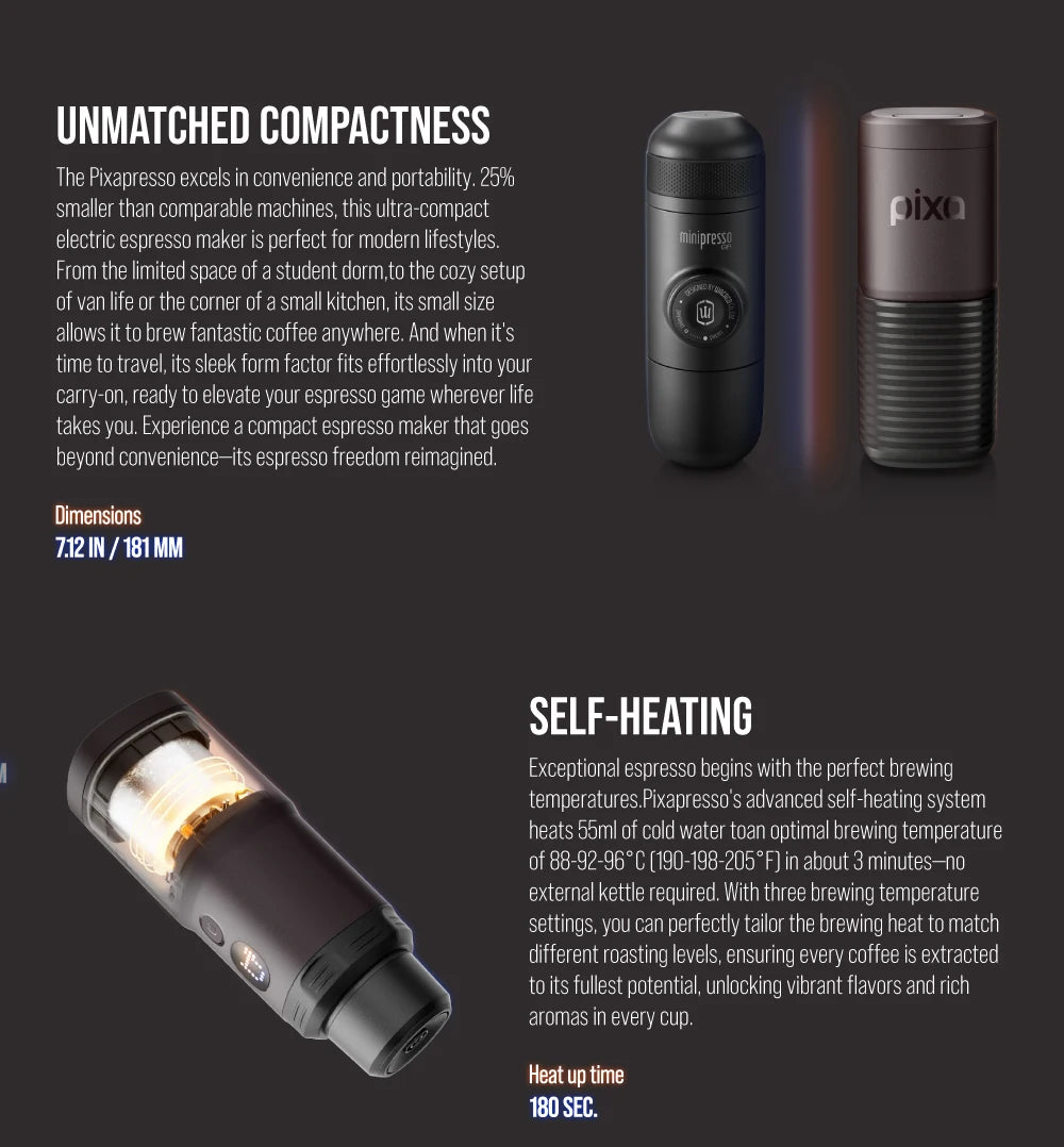 Cordless Compact Espresso Maker Ground Coffee and NS Capsule Compatible
