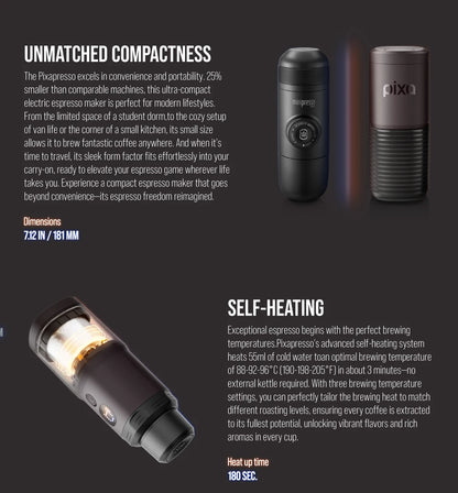 Cordless Compact Espresso Maker Ground Coffee and NS Capsule Compatible