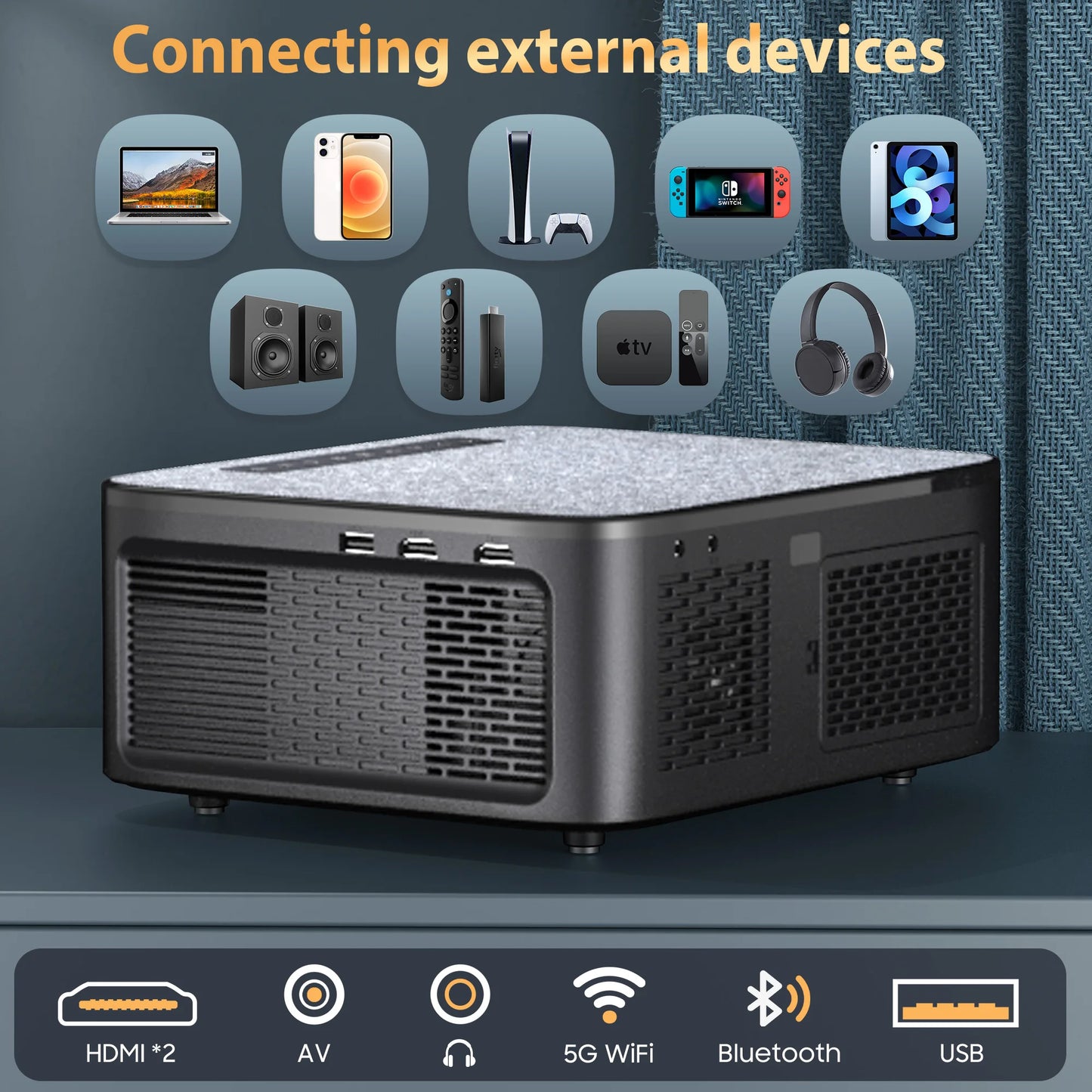 Smart 8K Projector 35000 Lumens with Auto Focus WiFi