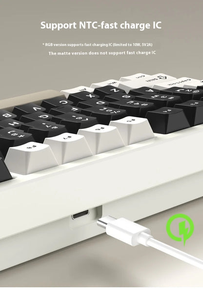 Wireless Mechanical Gaming Keyboard Black-Pro with RGB Backlight