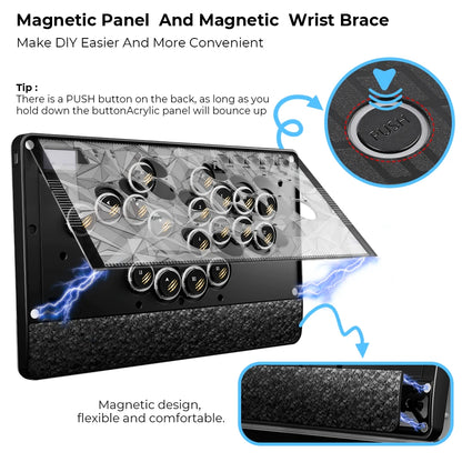 Magnetic Leverless Arcade Controller Black for PC/PS5