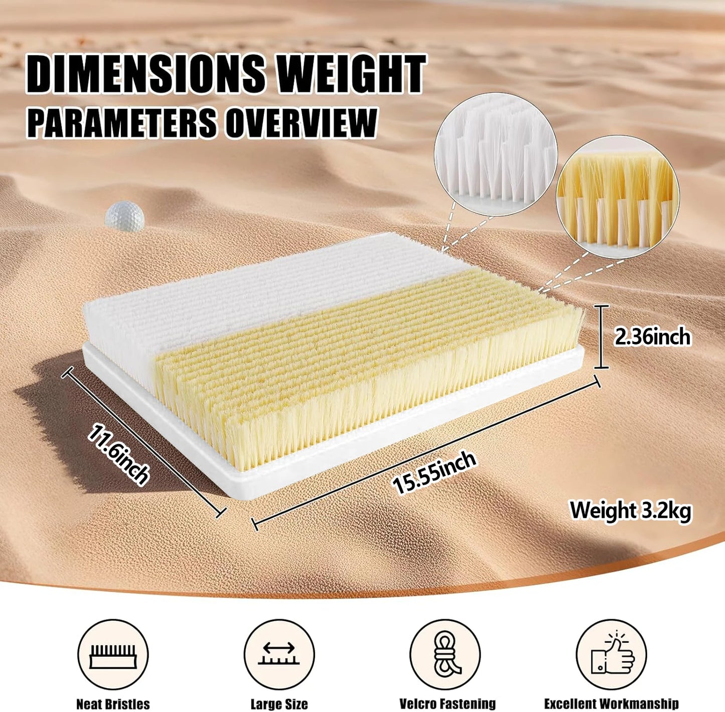 Portable Golf Bunker Practice Mat with Dual Pit