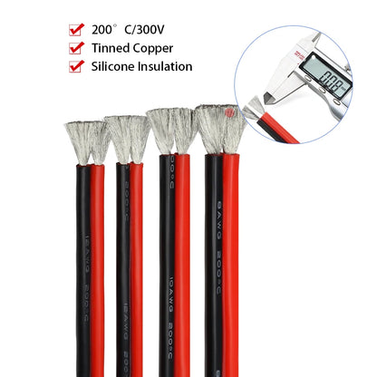 Heavy Duty 10AWG Silicone Copper Power Cable Black