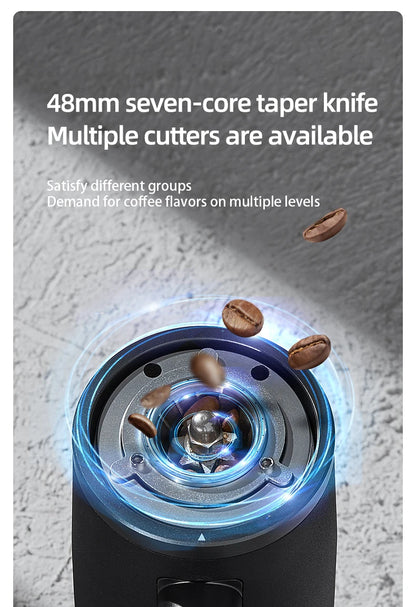 48mm Electric Espresso Grinder Stepless White
