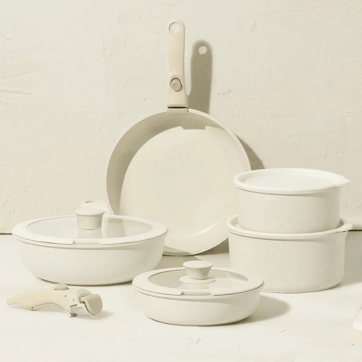 12 Piece Non-Stick Cookware Set with Removable Handle