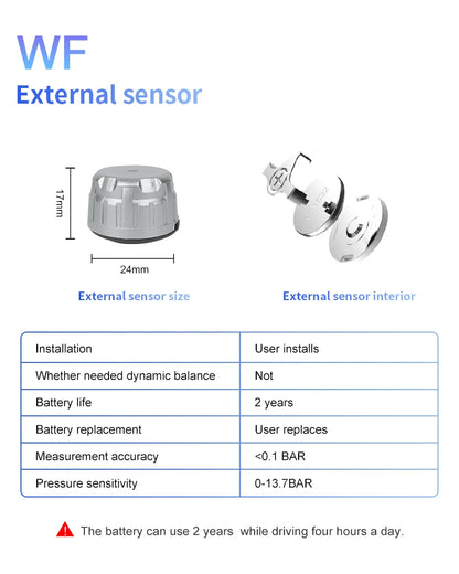 Gold Solar Wireless TPMS with 6 External Sensors