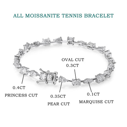 18cm Moissanite Tennis Bracelet 18K Plated