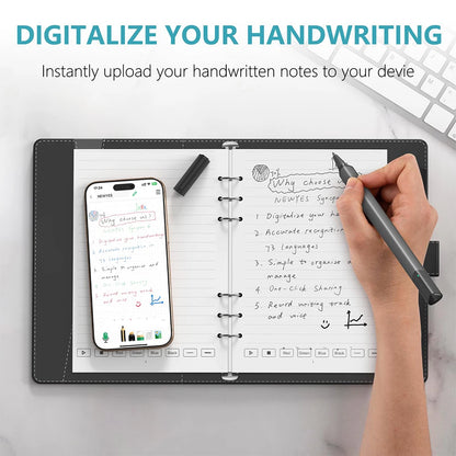 Smart Digital Pen with Bluetooth Sync and Reusable Notebook