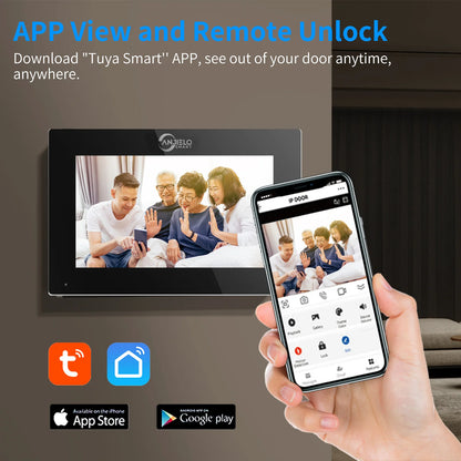 White Smart Home Intercom Doorbell 10" Display with Night Vision