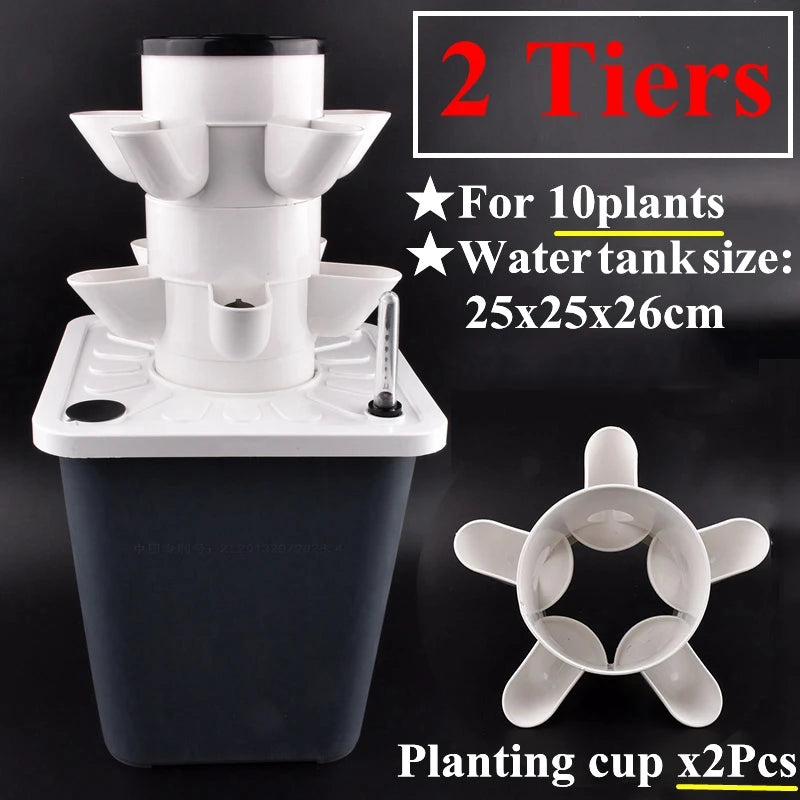 2 Tier Indoor Vertical Planter Kit for Vegetables and Flowers