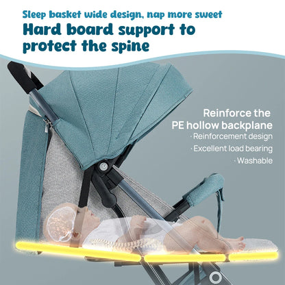 Lightweight Foldable Baby Stroller with Mosquito Net