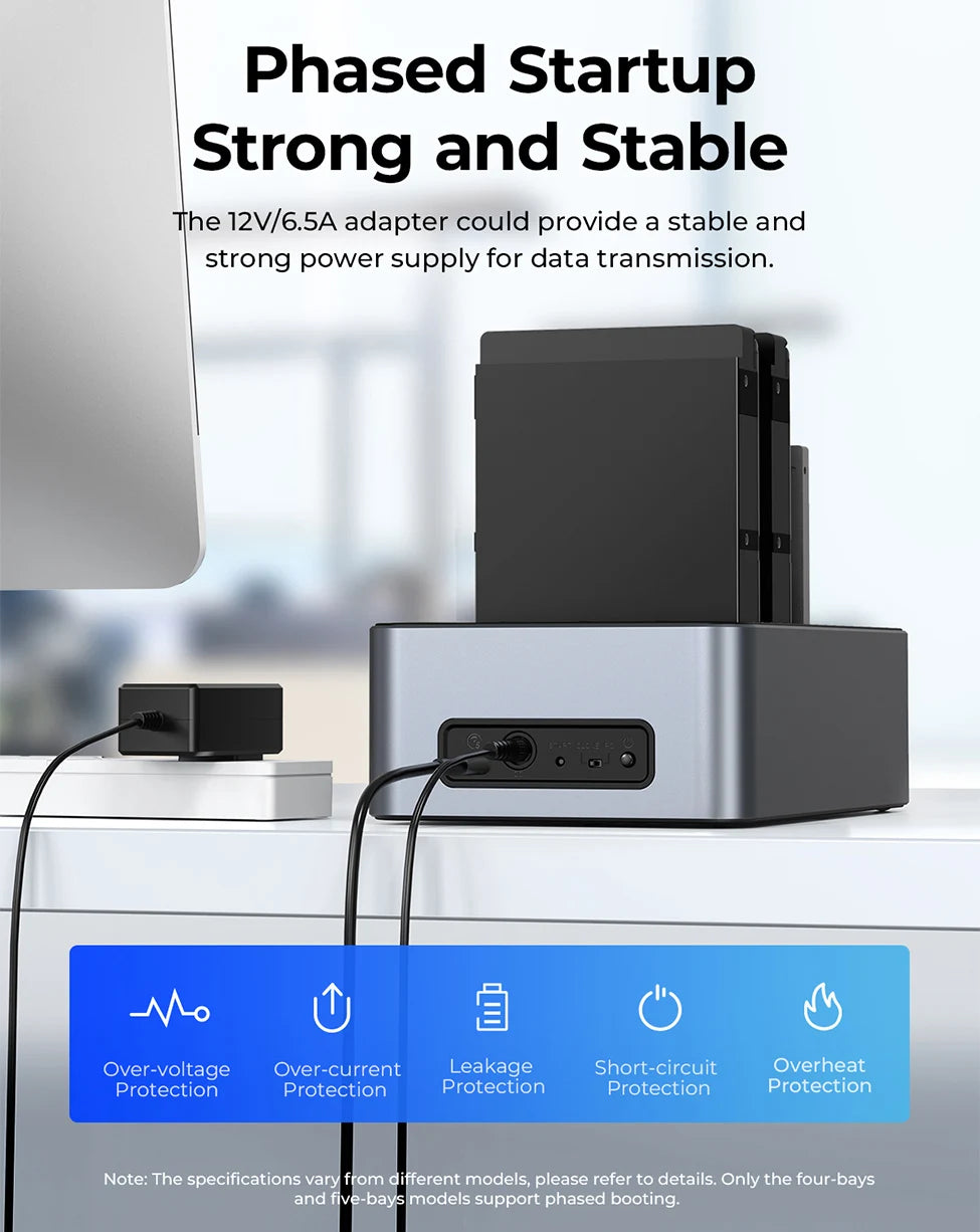 External Hard Drive Enclosure Five Bay with Clone Function