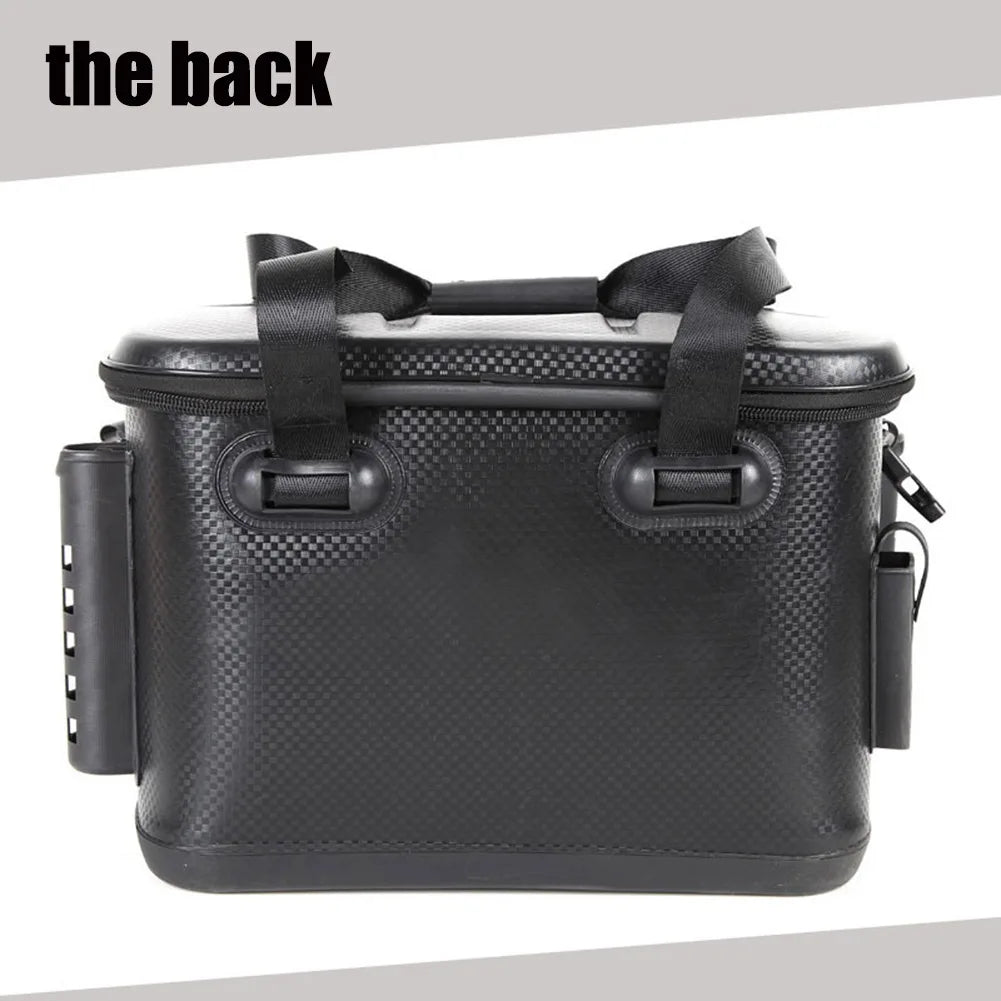Small Waterproof Black Fishing Bag for Rods and Bait