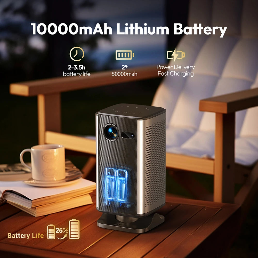 Portable 4K Mini Projector with 3D & Wi-Fi