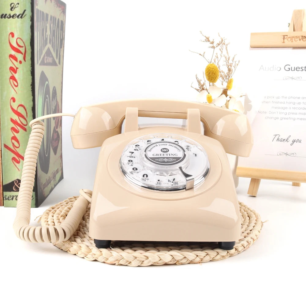 Wedding and Party Welcome Audio Guestbook Phone Beige