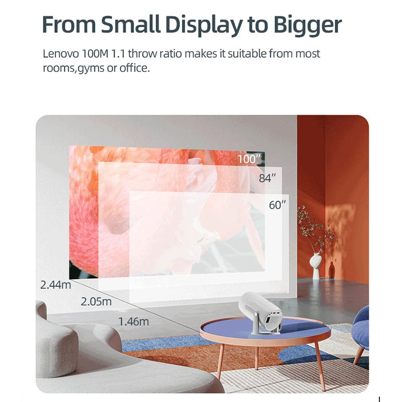 Portable 4K Android Projector with Auto Focus and Wi-Fi 6