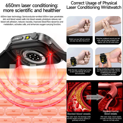 Premium Leather Smart Bracelet with Heart and ECG Tracking