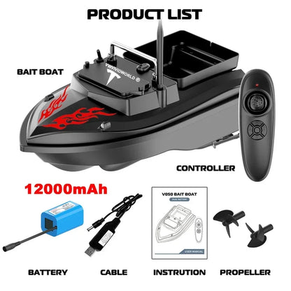 Long-Run RC Fishing Bait Boat 4-Hour Battery