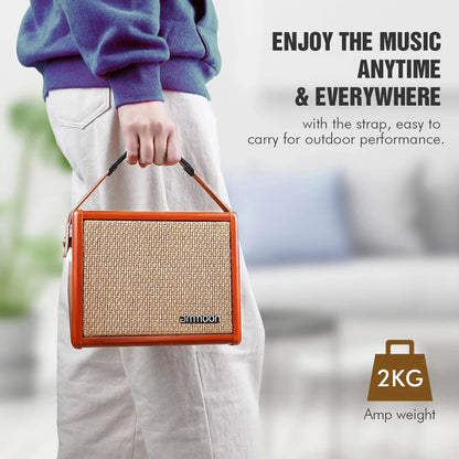 Rechargeable Guitar Amp Speaker with Bass Treble Reverb Control