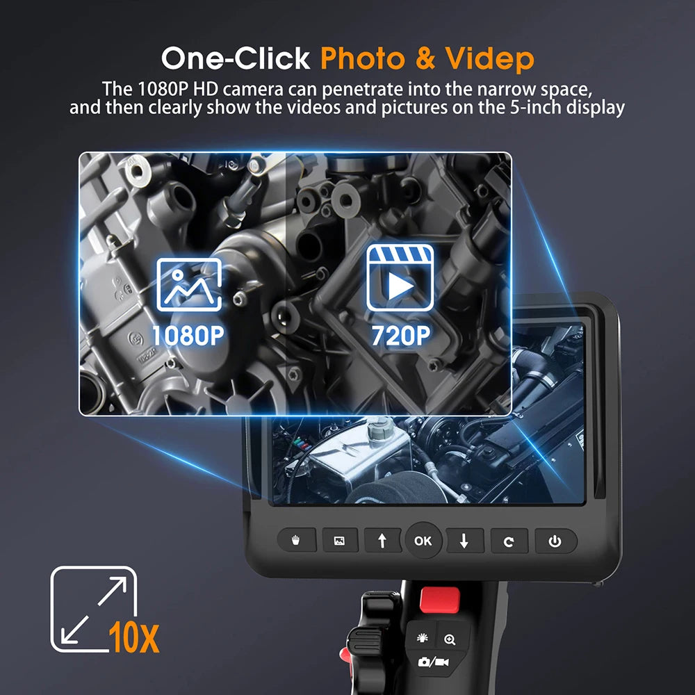 8.5mm Dual Lens Endoscope Camera with LED Lights
