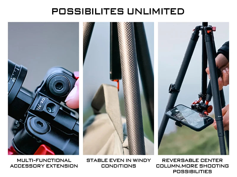 Portable Carbon Fiber Travel Tripod 1.5m with 360 Ball Head