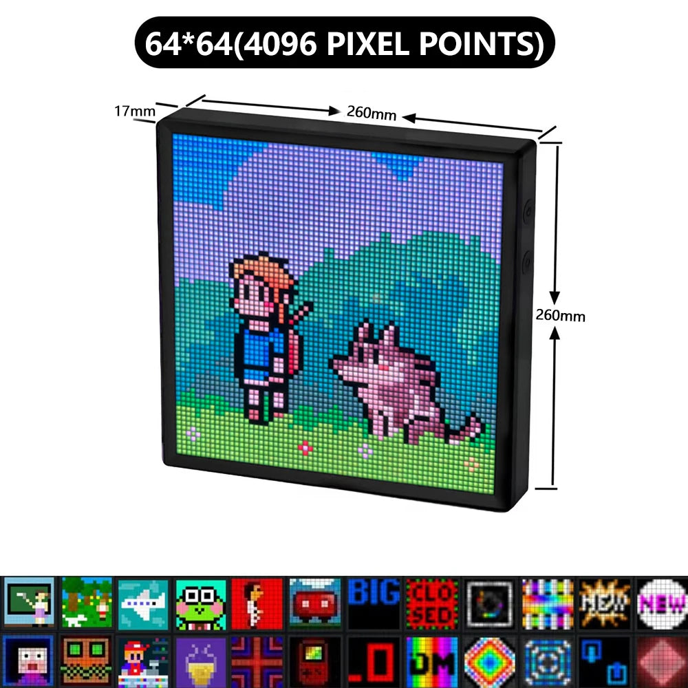 Large RGB 64x64 Smart Display Panel for Decor