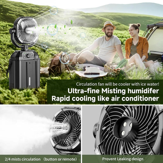 7L Bucket Misting Fan with USB Rechargeable Battery