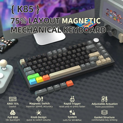 Rapid Trigger Mechanical Gaming Keyboard K85 Khaki RGB