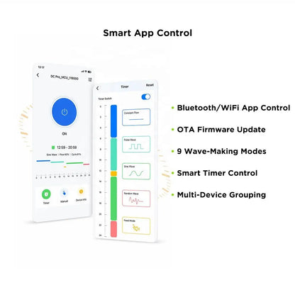 WiFi Aquarium Wave Maker 25W with LCD Control
