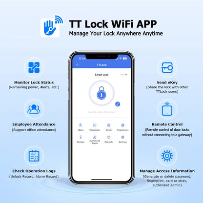 Smart Outdoor Gate Lock Fingerprint WiFi RFID Keyless