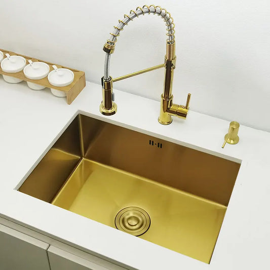 Kitchen Sink Durable Bar Island 55x40cm Golden Stainless Steel