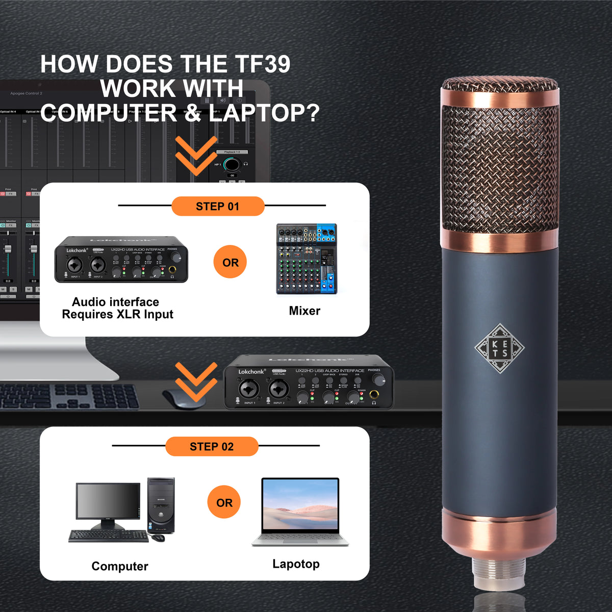 Large Diaphragm Condenser Microphone XLR Studio Recording