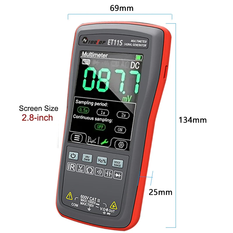2.8 Inch Thermal Imager AC DC Multimeter Temperature Tester
